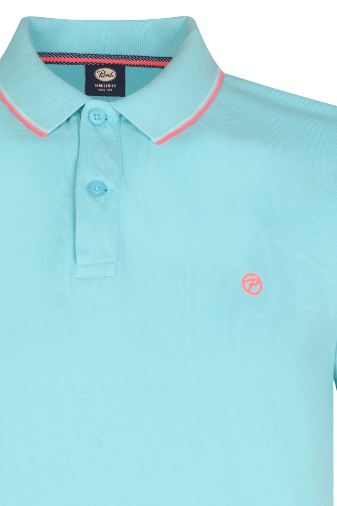 POLO MET RIBKRAAG M ROS POL003 5180 Aqua